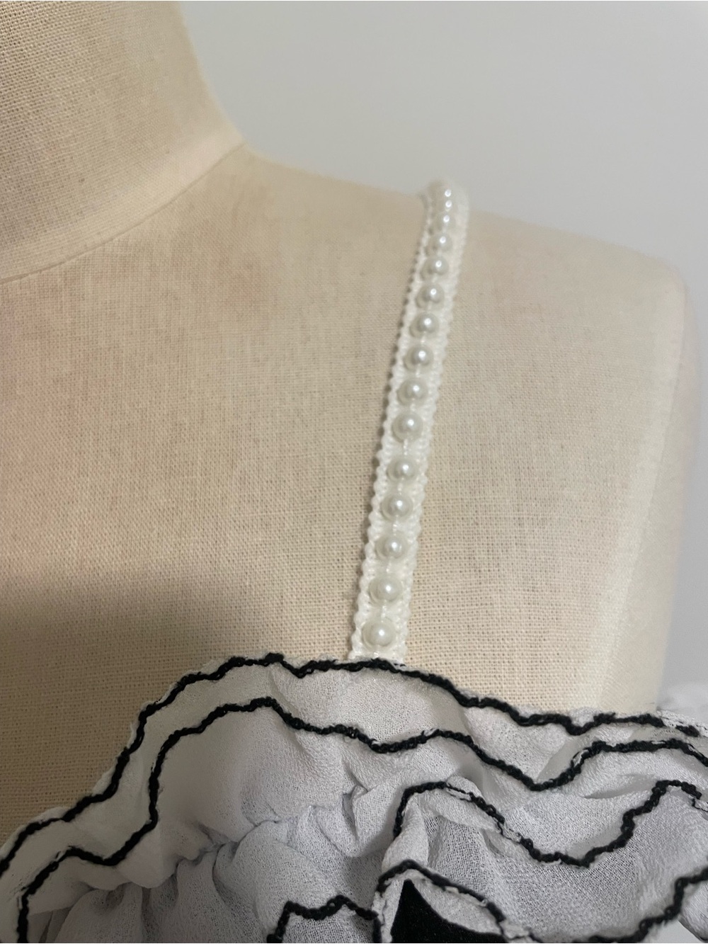 Black Ruffled Trim Mini Dress - Picture 5 of 5